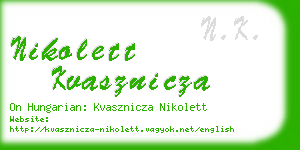 nikolett kvasznicza business card